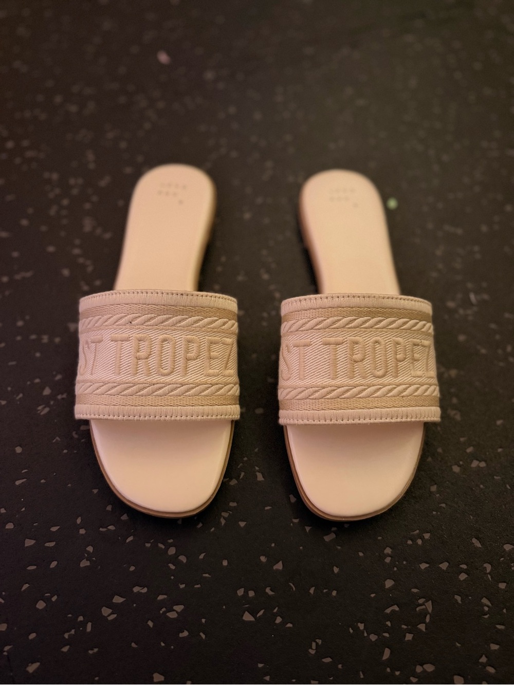 Target Cream Embroidered 'St Tropez' Slide Mules